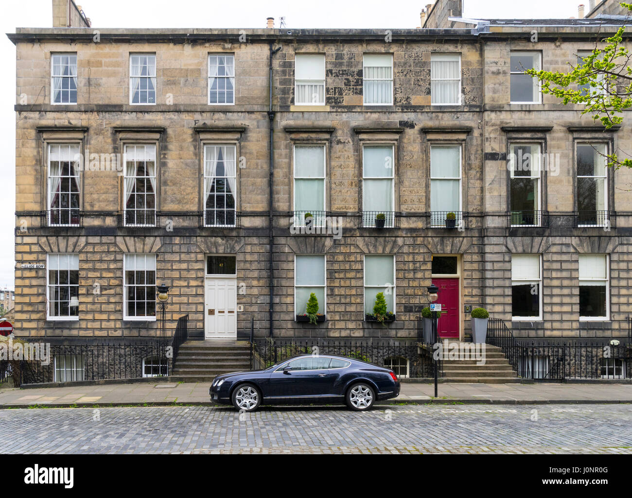 View of townhouses on Heriot Row in New Town of Edinburgh
