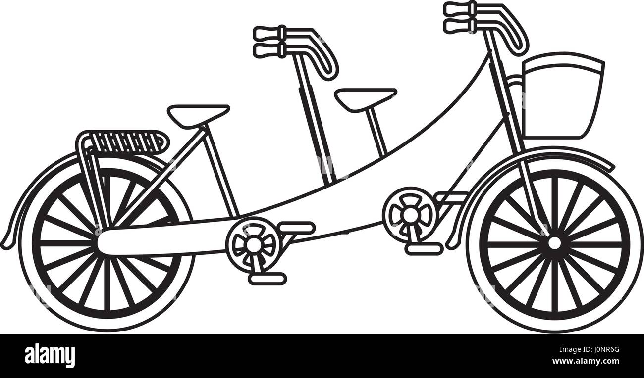 retro bicycle with basket Stock Vector Image &amp; Art - Alamy