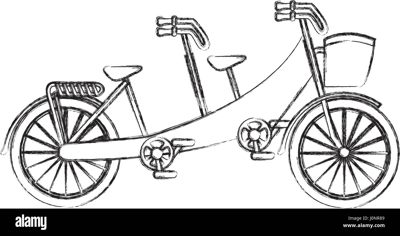 retro bicycle with basket Stock Vector Image &amp; Art - Alamy