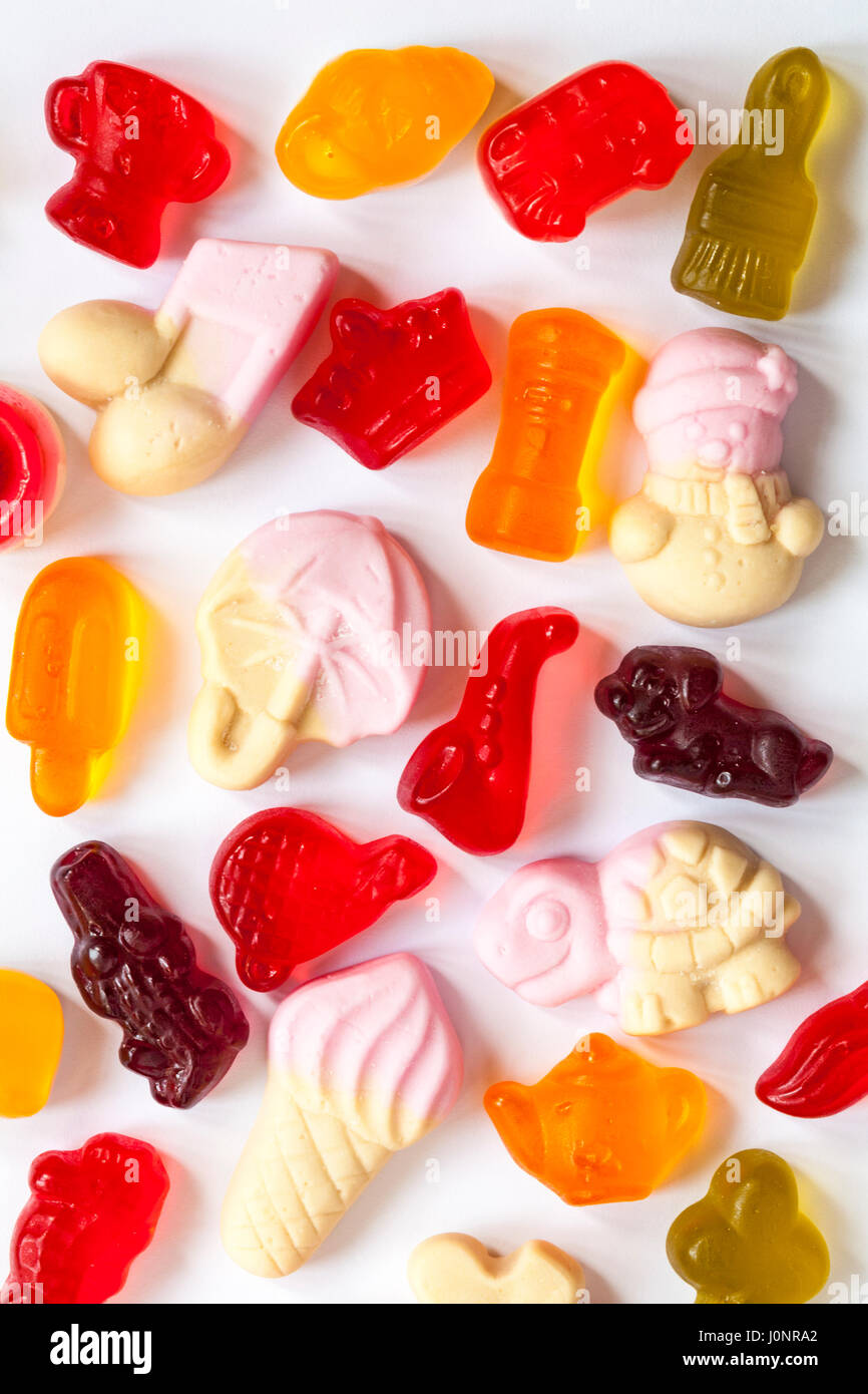 Rowntree's Randoms sweets, assorted fruit flavoured jellies, spread on