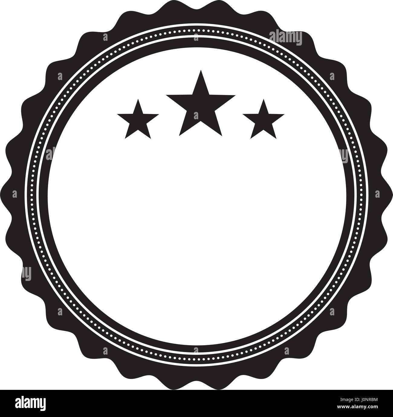 Star seal stamp silhouette style icon Royalty Free Vector