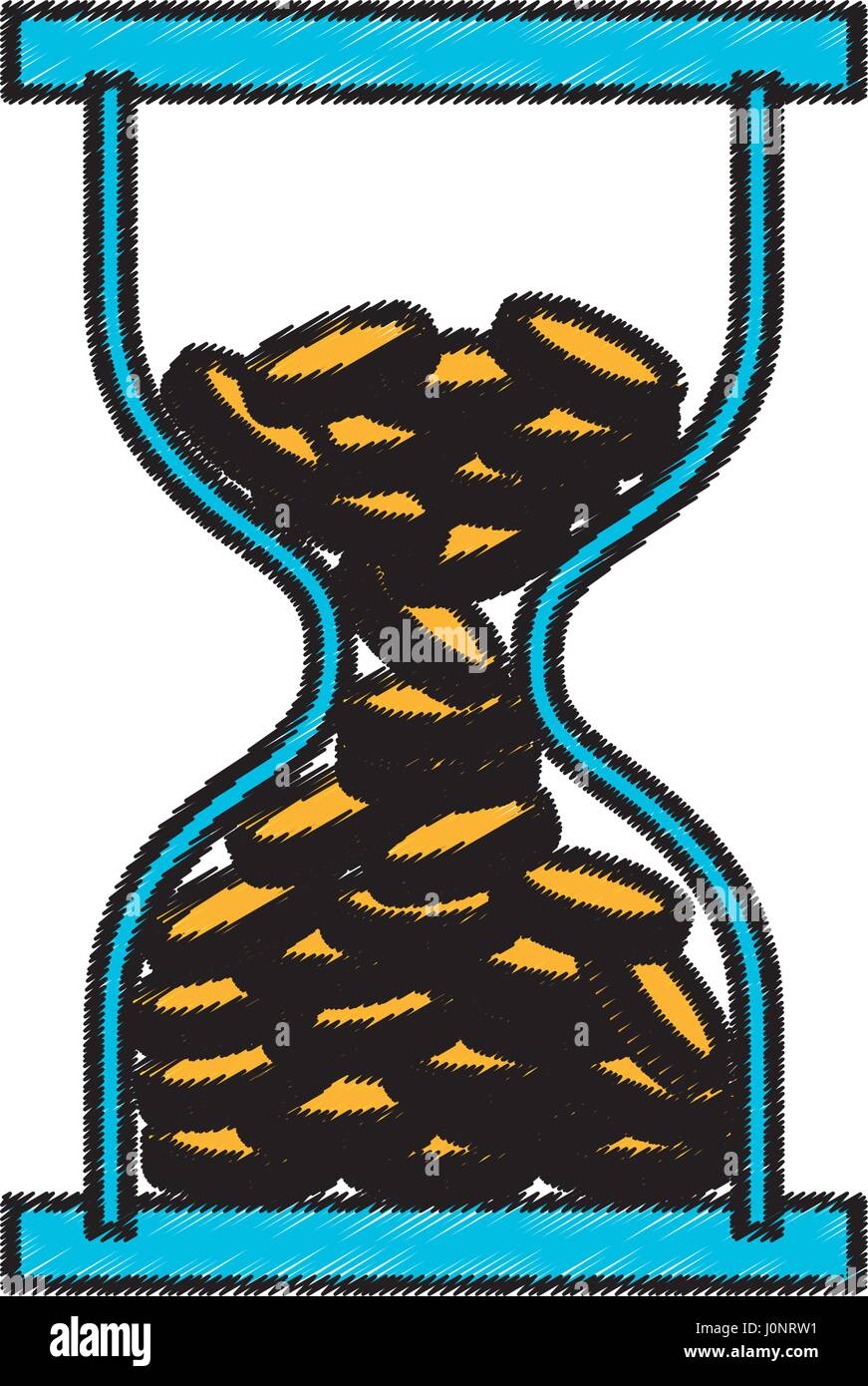 hourglass with coins icon Stock Vector Image & Art - Alamy