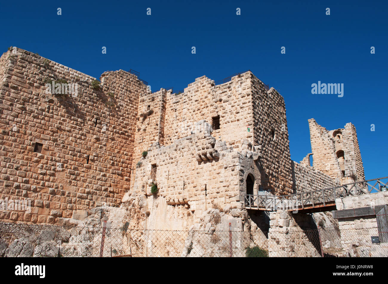 Jordan, Middle East: view of the Ajloun Castle, Muslim castle built on a hilltop by the Ayyubids in the 12th century, enlarged by the Mamluks Stock Photo