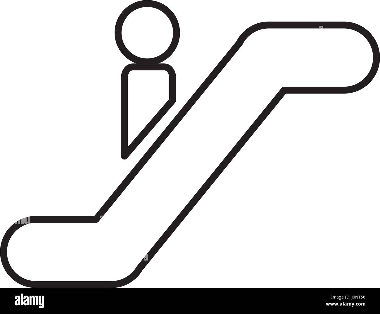 person silhouette in escalators Stock Vector