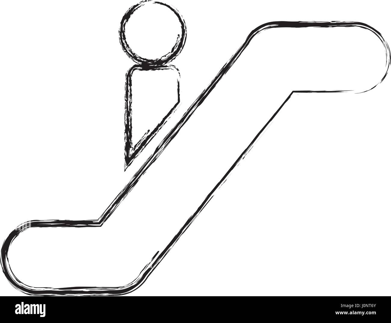 person silhouette in escalators Stock Vector