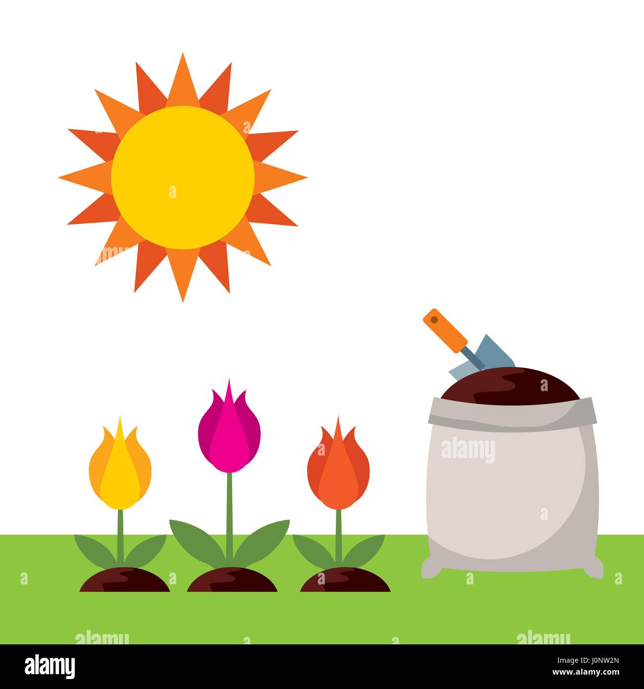 beautiful garden flat icons Stock Vector Image & Art - Alamy