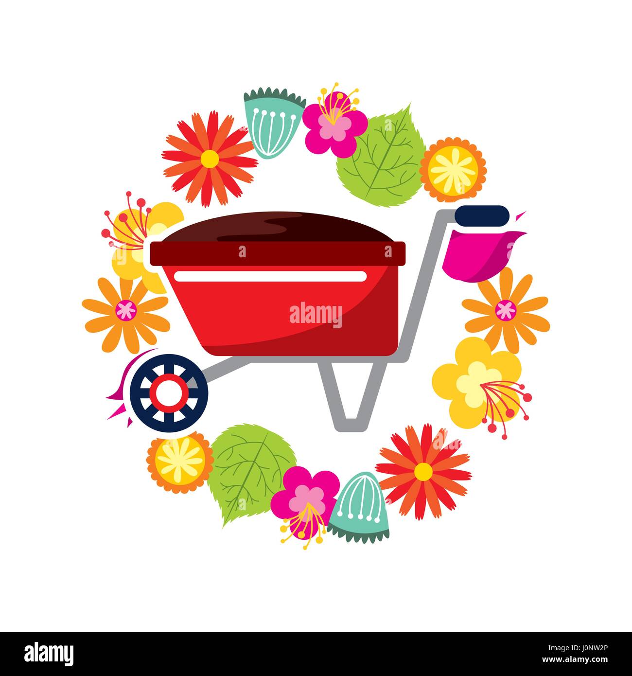 beautiful garden flat icons Stock Vector Image & Art - Alamy