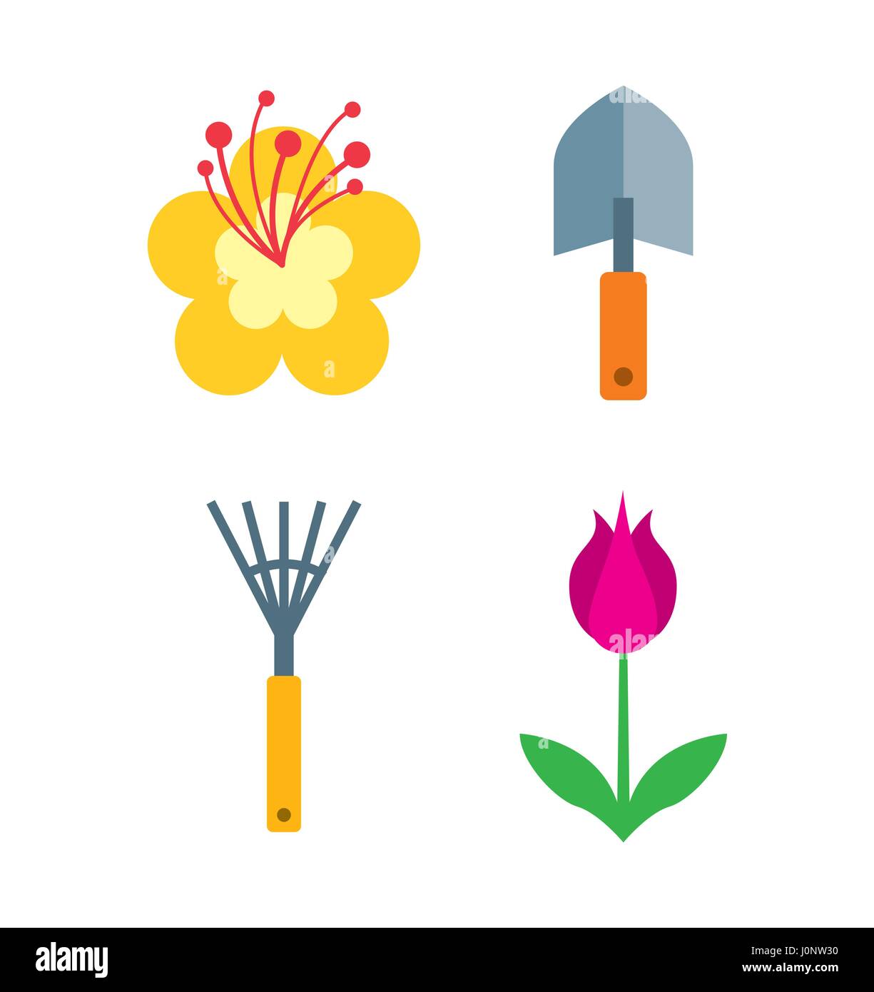 beautiful garden flat icons Stock Vector Image & Art - Alamy