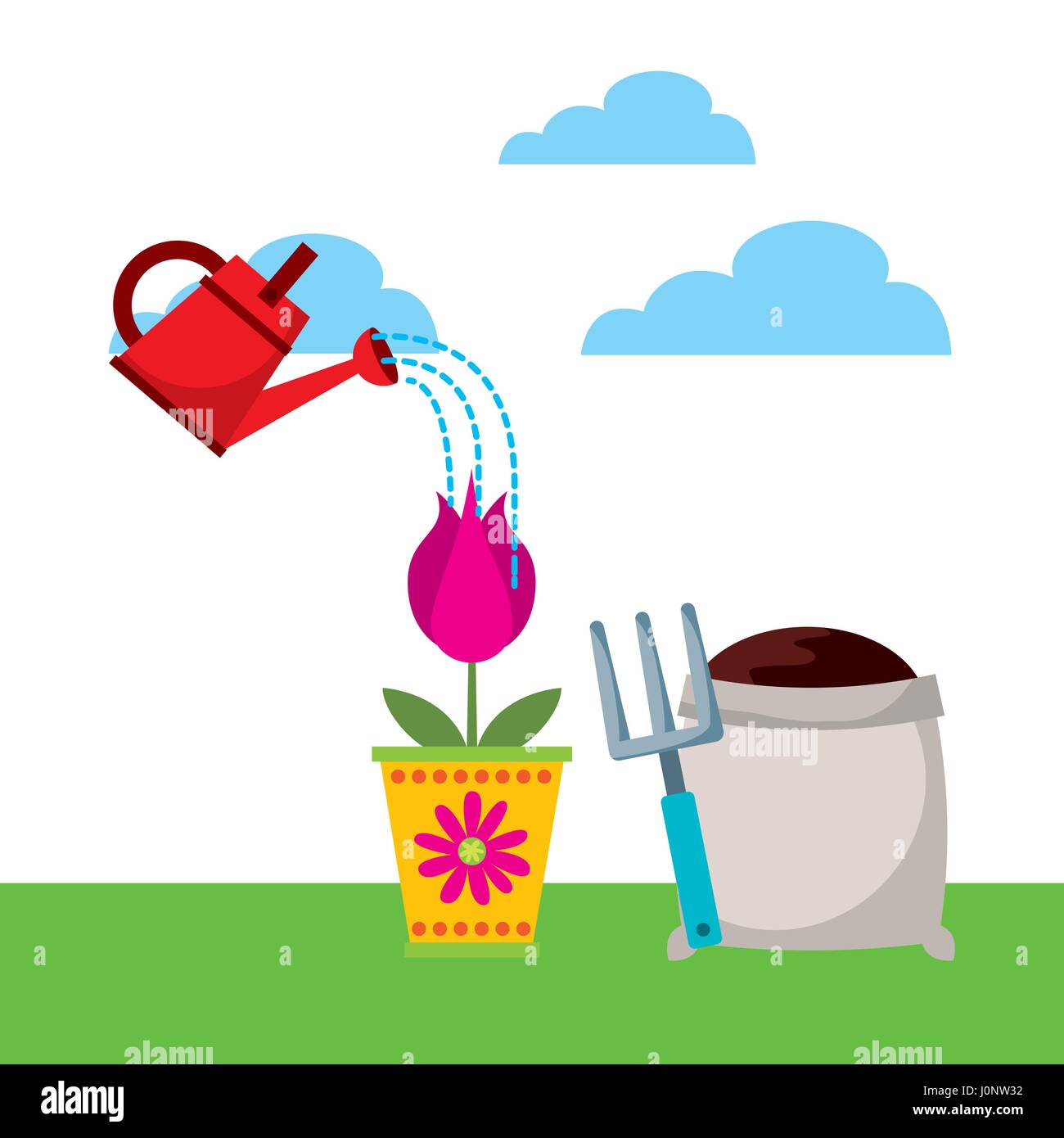beautiful garden flat icons Stock Vector Image & Art - Alamy