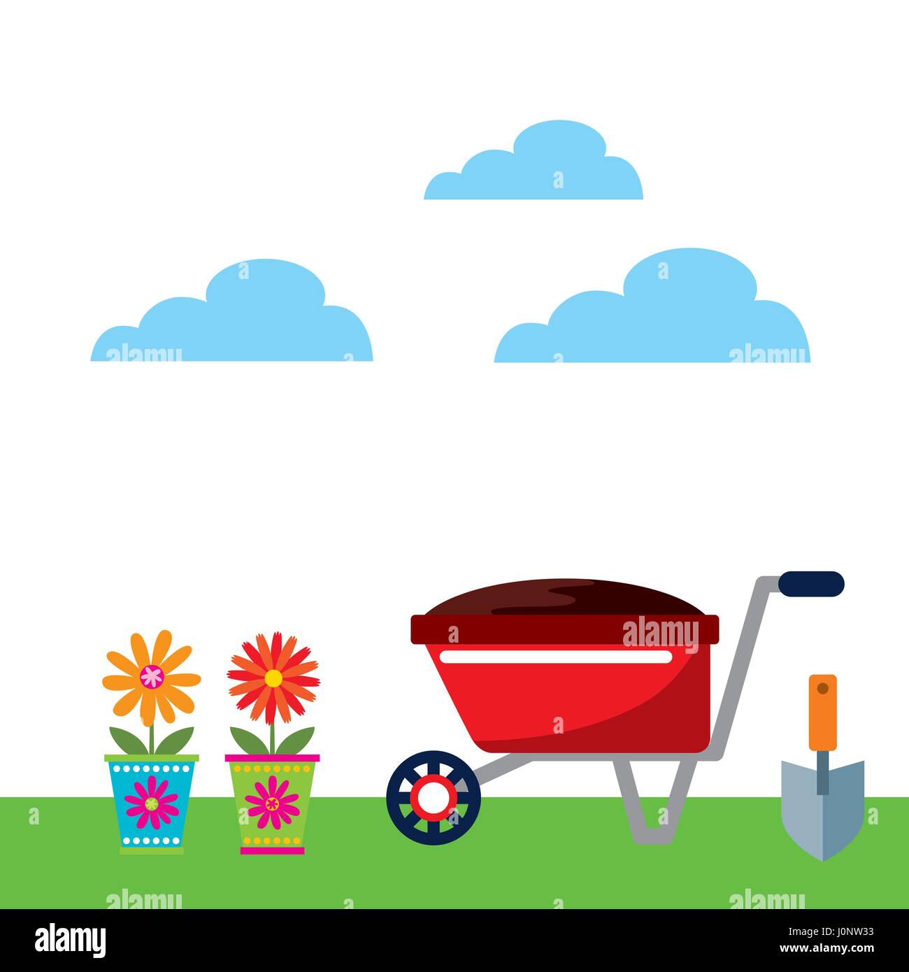 beautiful garden flat icons Stock Vector Image & Art - Alamy