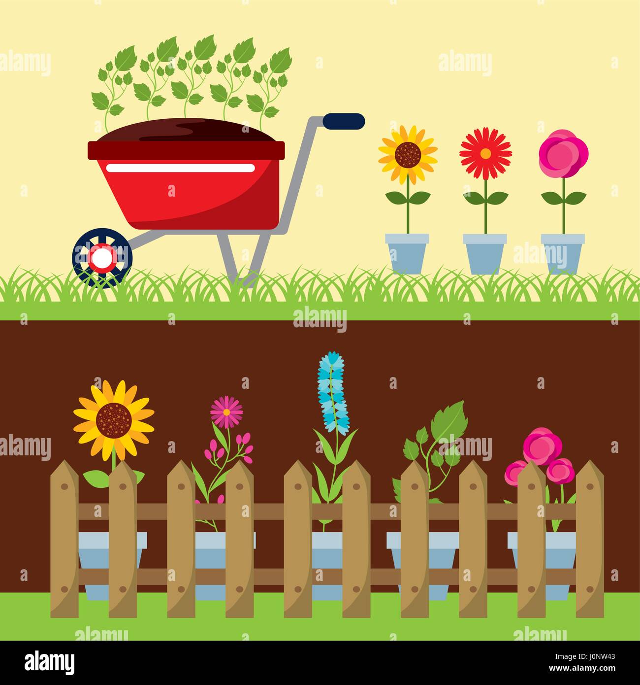 beautiful garden flat icons Stock Vector Image & Art - Alamy