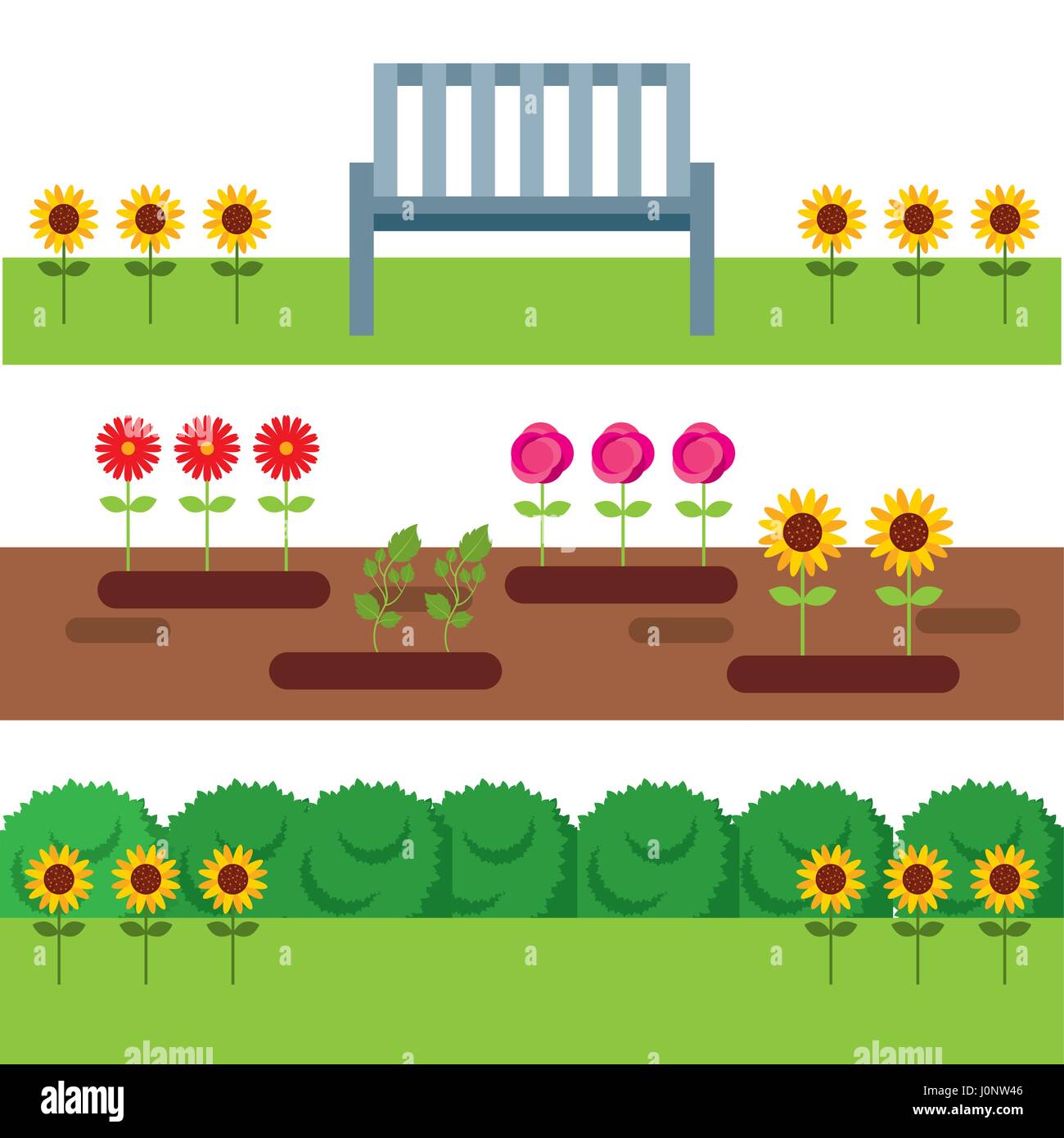 beautiful garden flat icons Stock Vector Image & Art - Alamy