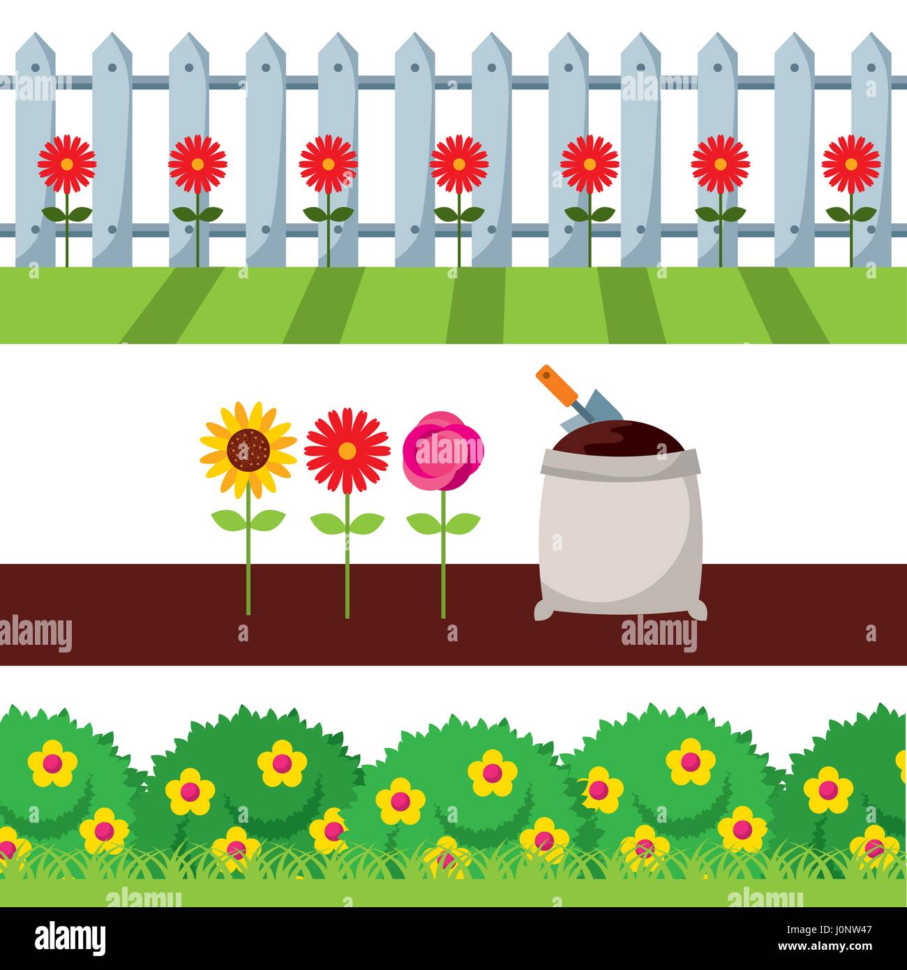 beautiful garden flat icons Stock Vector Image & Art - Alamy