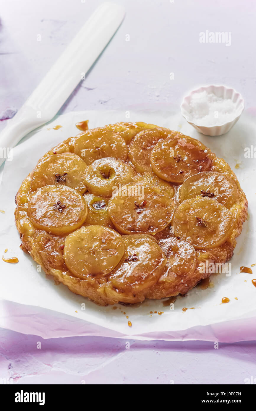 Tarte tatin - Apple tart with caramel Stock Photo