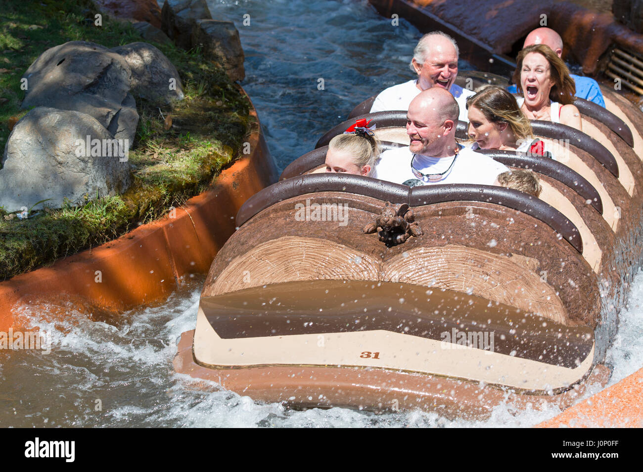 Disney Ride, Splash Mountain Rides, Disney World Resort, Orlando Florida Stock Photo