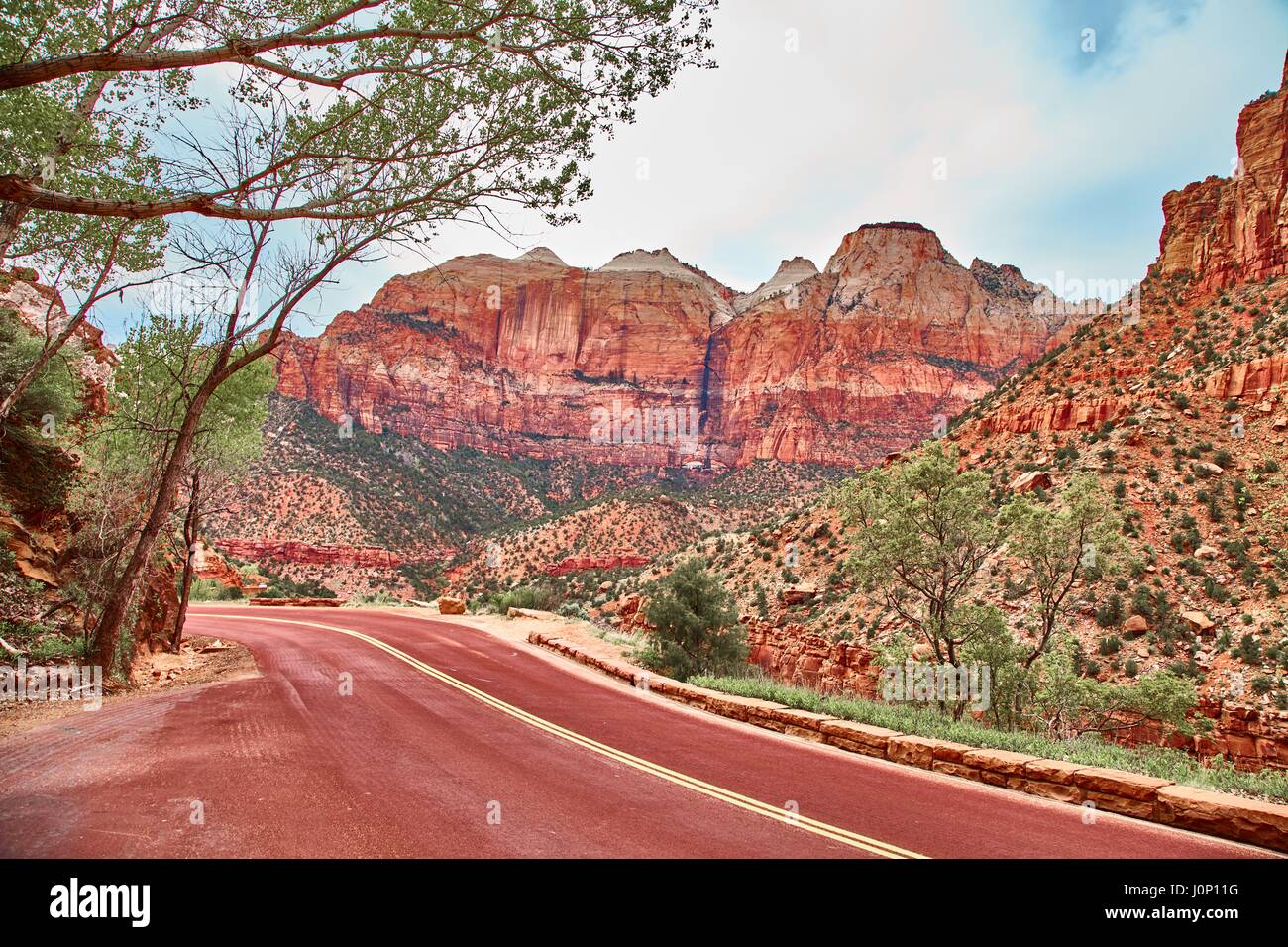 Incredibly beautiful landscape in Zion National Park, Washington County, Utah, USA. Stock Photo