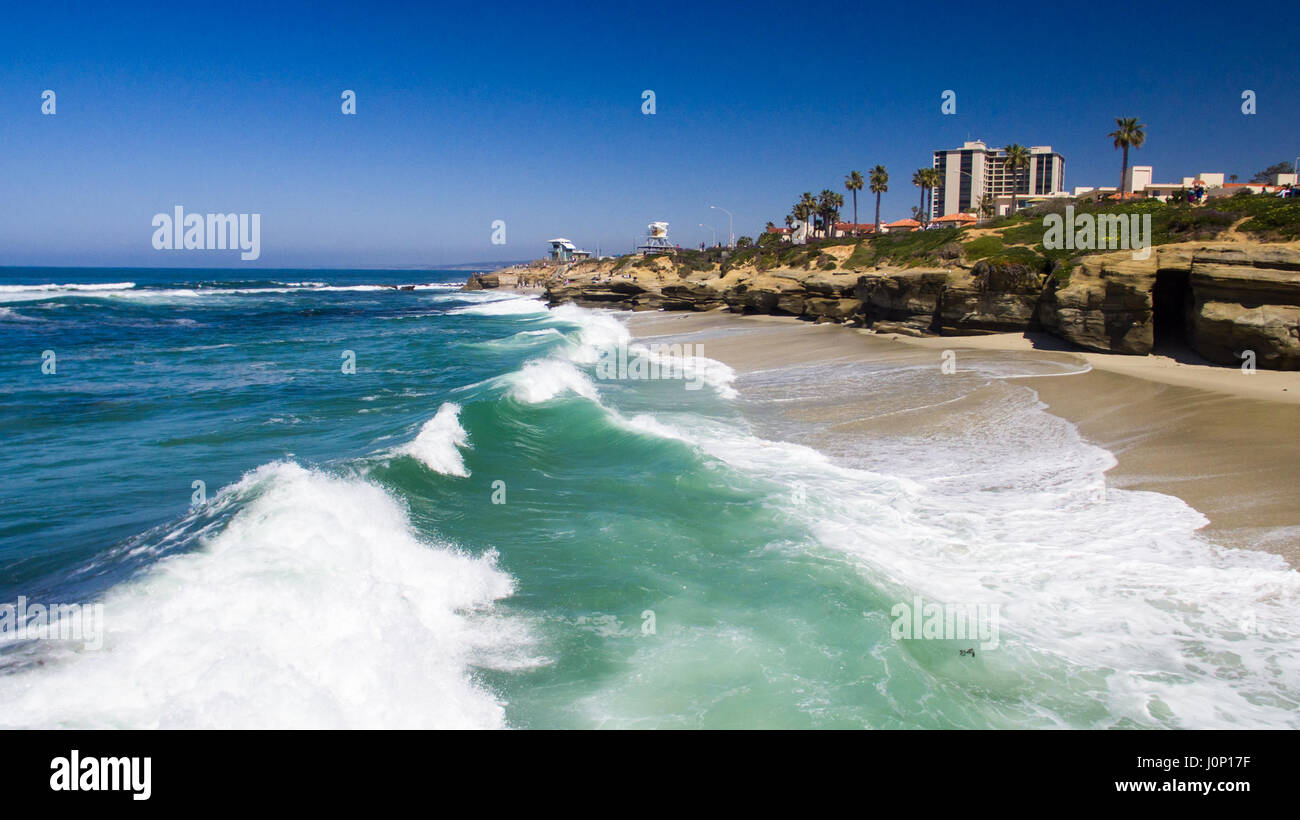 Shore of Pacific Ocean in California Stock Photo
