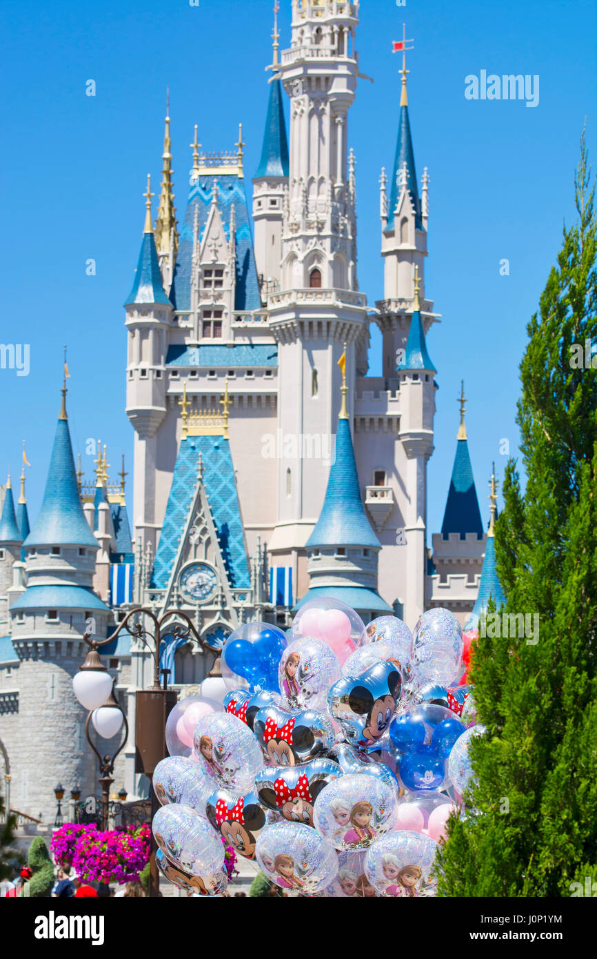 Disney Cinderella Castle, Disney World, Orlando Florida Stock Photo