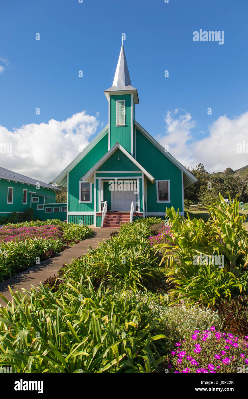 Ke Ola Mau Loau Church, 1931, Waimea, Kamuela, Island of Hawaii Stock Photo