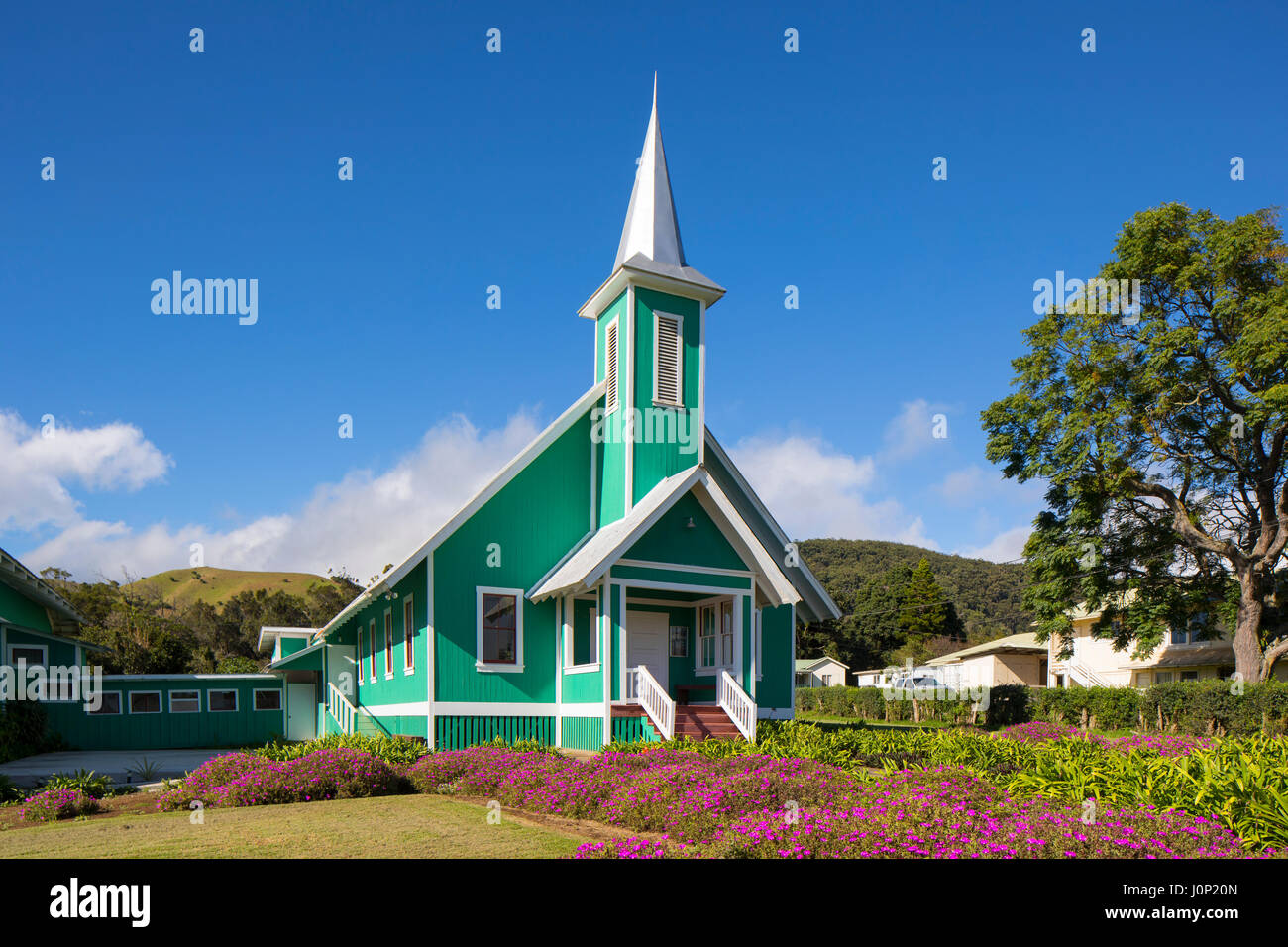 Ke Ola Mau Loau Church, 1931, Waimea, Kamuela, Island of Hawaii Stock Photo