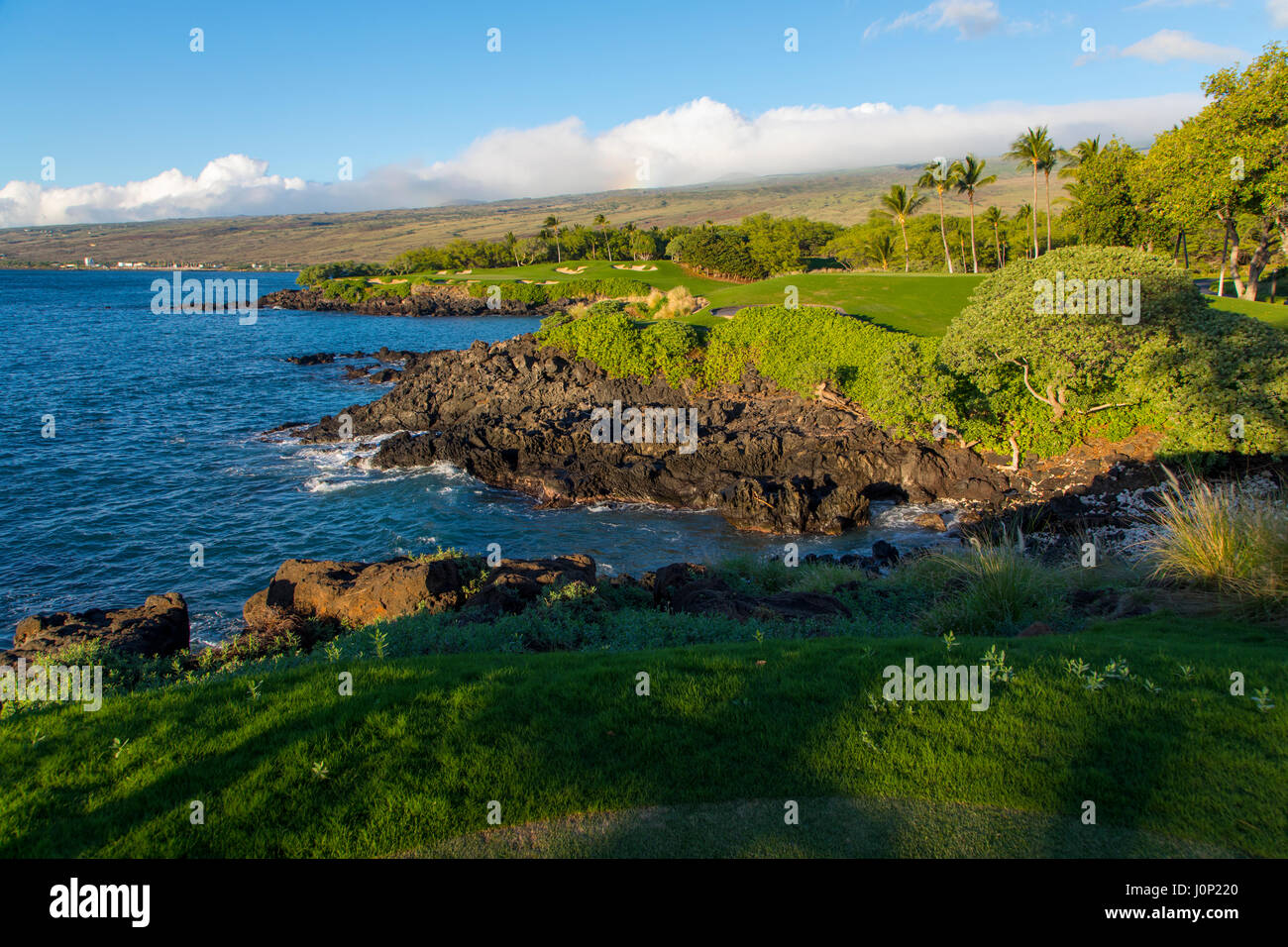 3rd Hole Mauna Kea Golf Course, Kohala Coast, Island of Hawaii Stock