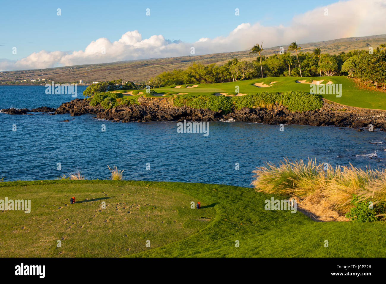 3rd Hole Mauna Kea Golf Course, Kohala Coast, Island of Hawaii Stock
