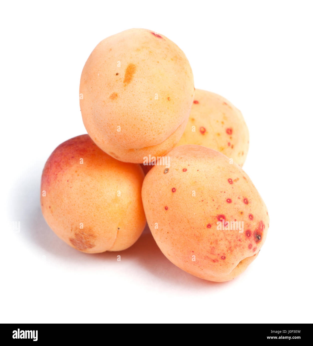 Real apricots isolated on white background Stock Photo - Alamy