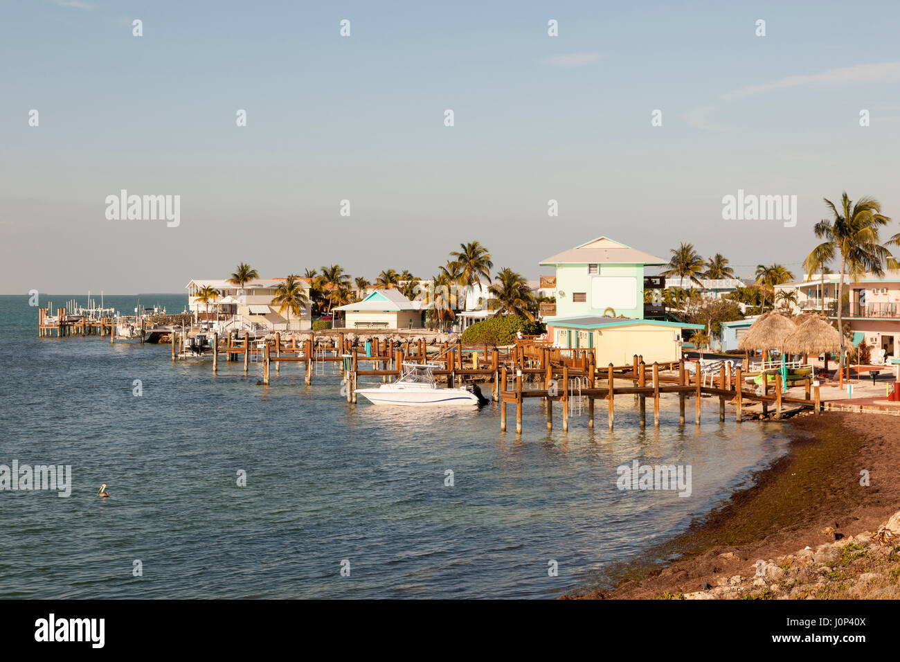 Waterfront buildings at the Marathon Key. Florida, United States Stock