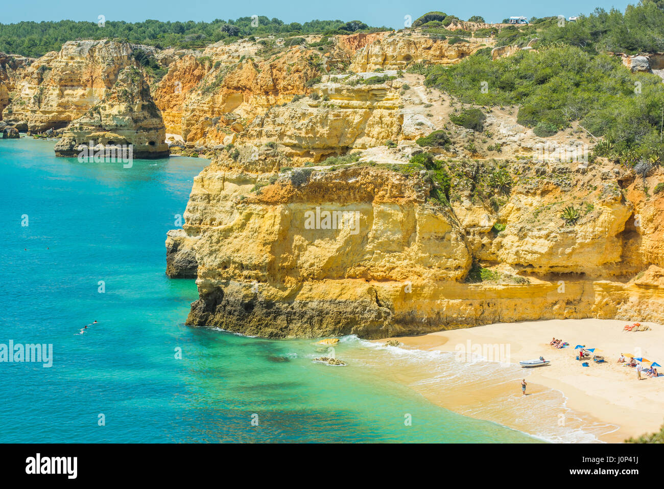 Algarve, Portugal - April 11, 2017: Tourist swimming in atlantic on Algarve  coast,Portugal Stock Photo - Alamy