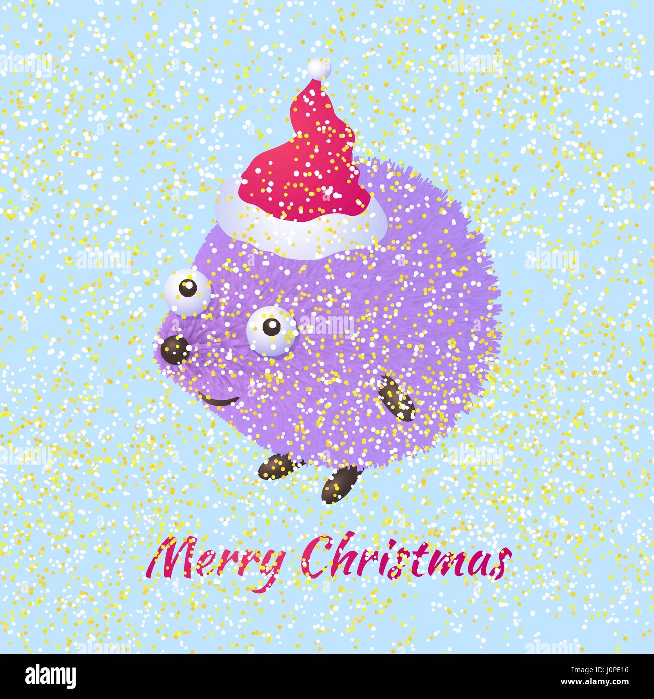 Christmas hedgehog Stock Vector