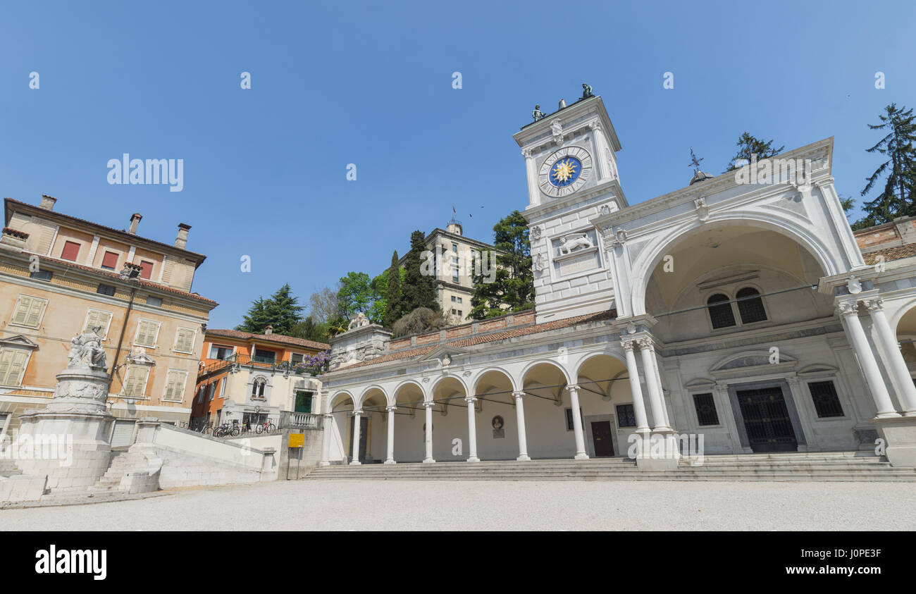 Piazza della libertà (Freedom square) with the arches of the Loggia di