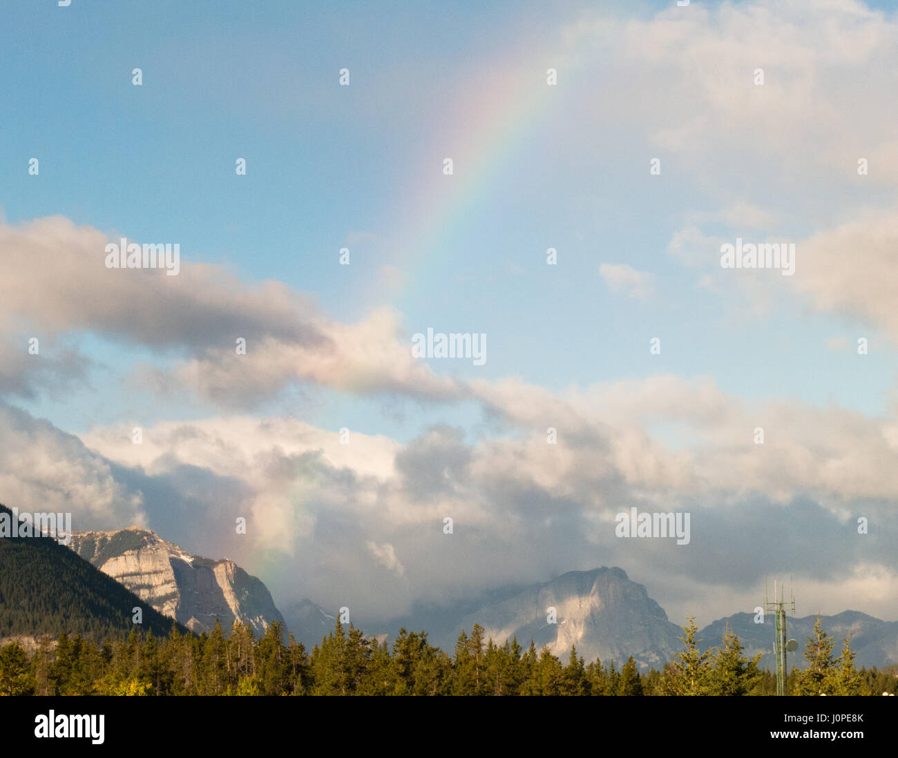 Rainbow over Mountains (Alaska) Stock Photo