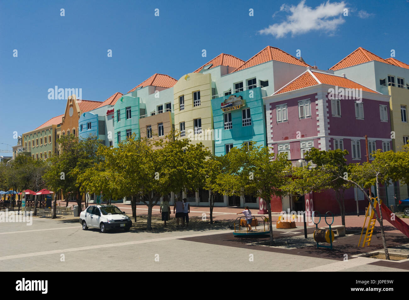 Colored Houses of Willemstad, Curacao Stock Photo Alamy