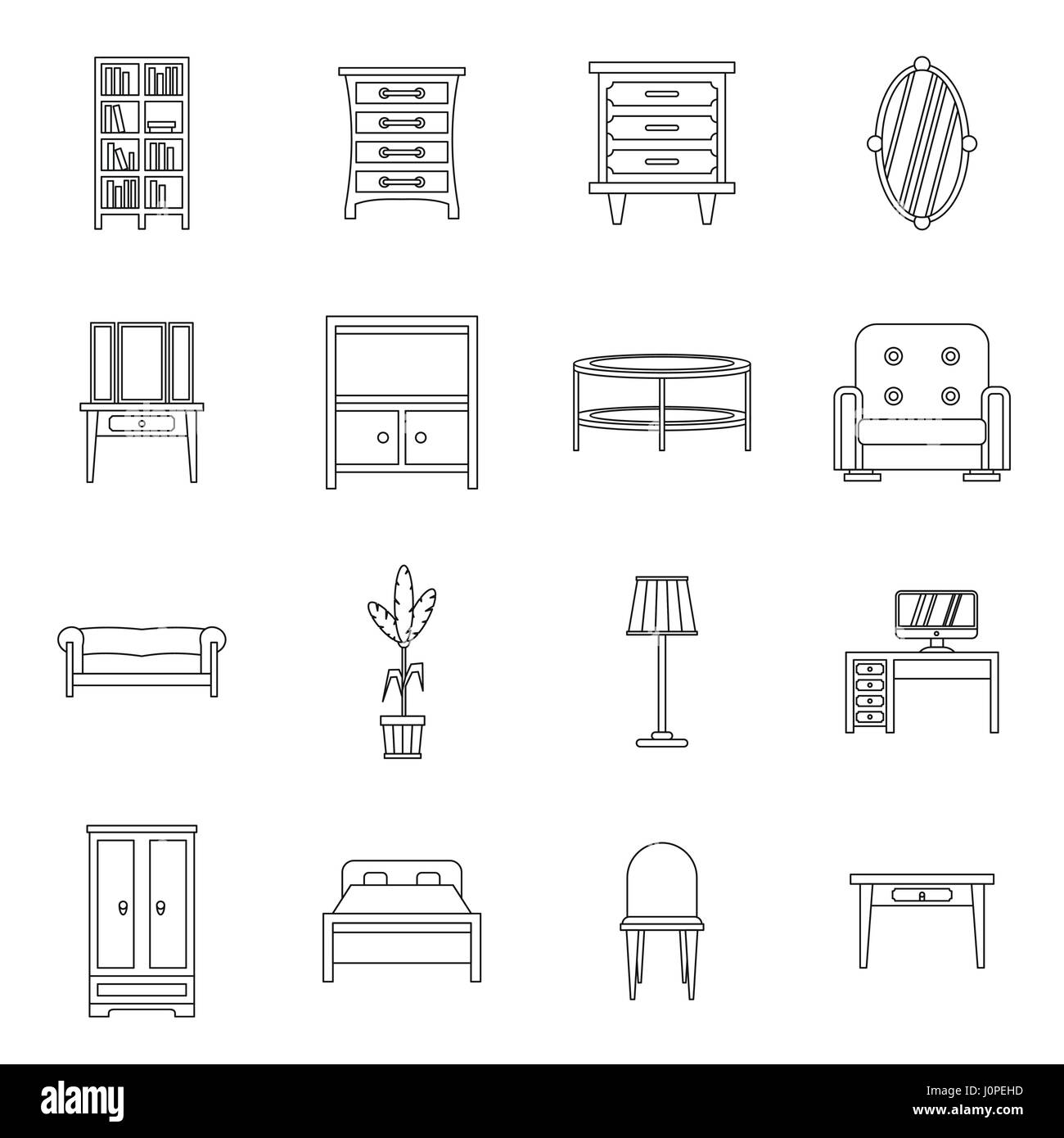 Bedroom Furniture Outline High Resolution Stock Photography and Images