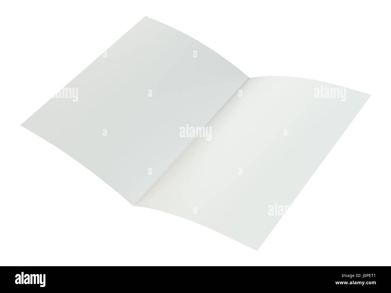 Crumpled folded A4 paper. 3d rendering on white background Stock Photo