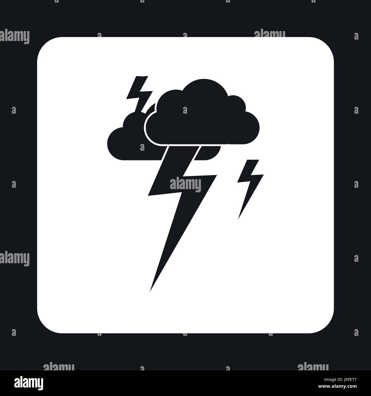 Clouds and lightning icon, simple style Stock Vector Image & Art - Alamy