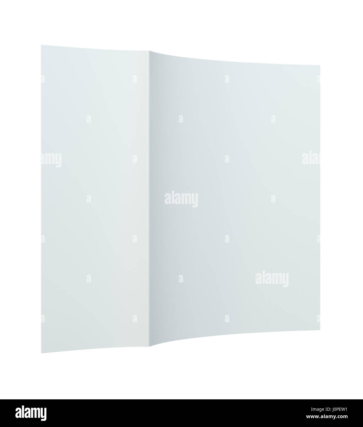 Crumpled folded A4 paper. 3d rendering on white background Stock Photo