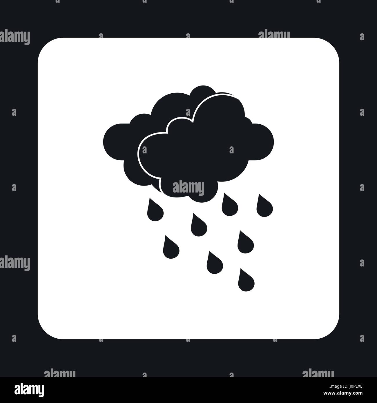 Cloud with rain icon, simple style Stock Vector Image & Art - Alamy