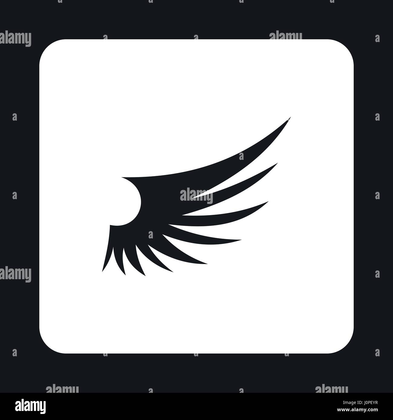 Long birds wing with feathers icon, simple style Stock Vector Image ...