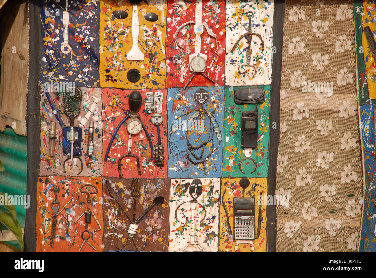 Modern African art shops at Gorée Island Stock Photo Alamy