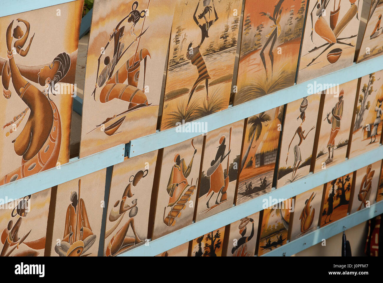 Modern African art shops at Gorée Island Stock Photo Alamy