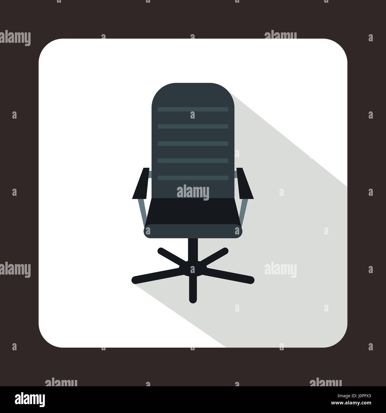 Black leather office chair icon, flat style Stock Vector Image & Art ...