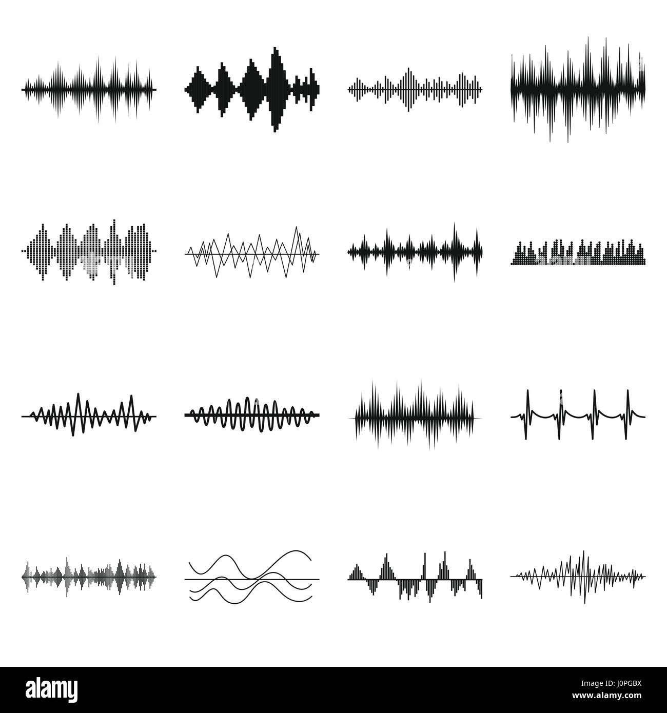 Sound wave icons set, simple style Stock Vector Image & Art - Alamy
