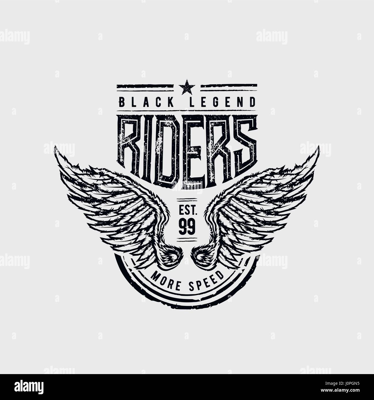 Black Legend Riders typographic design for t-shirt print. Global flat ...