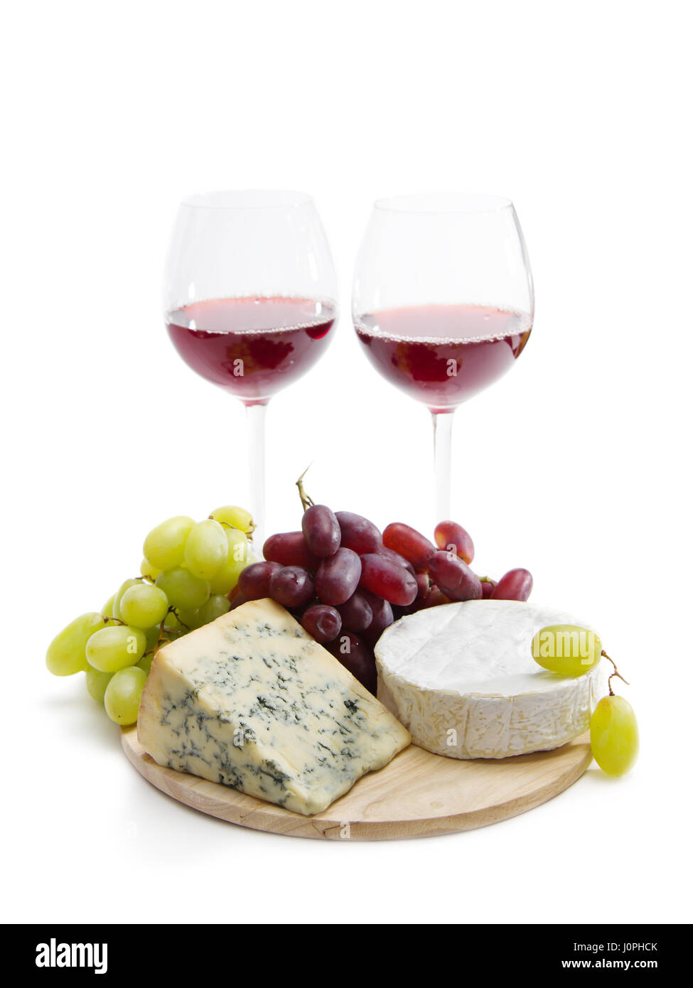 Perfect Cheese board on white Stock Photo