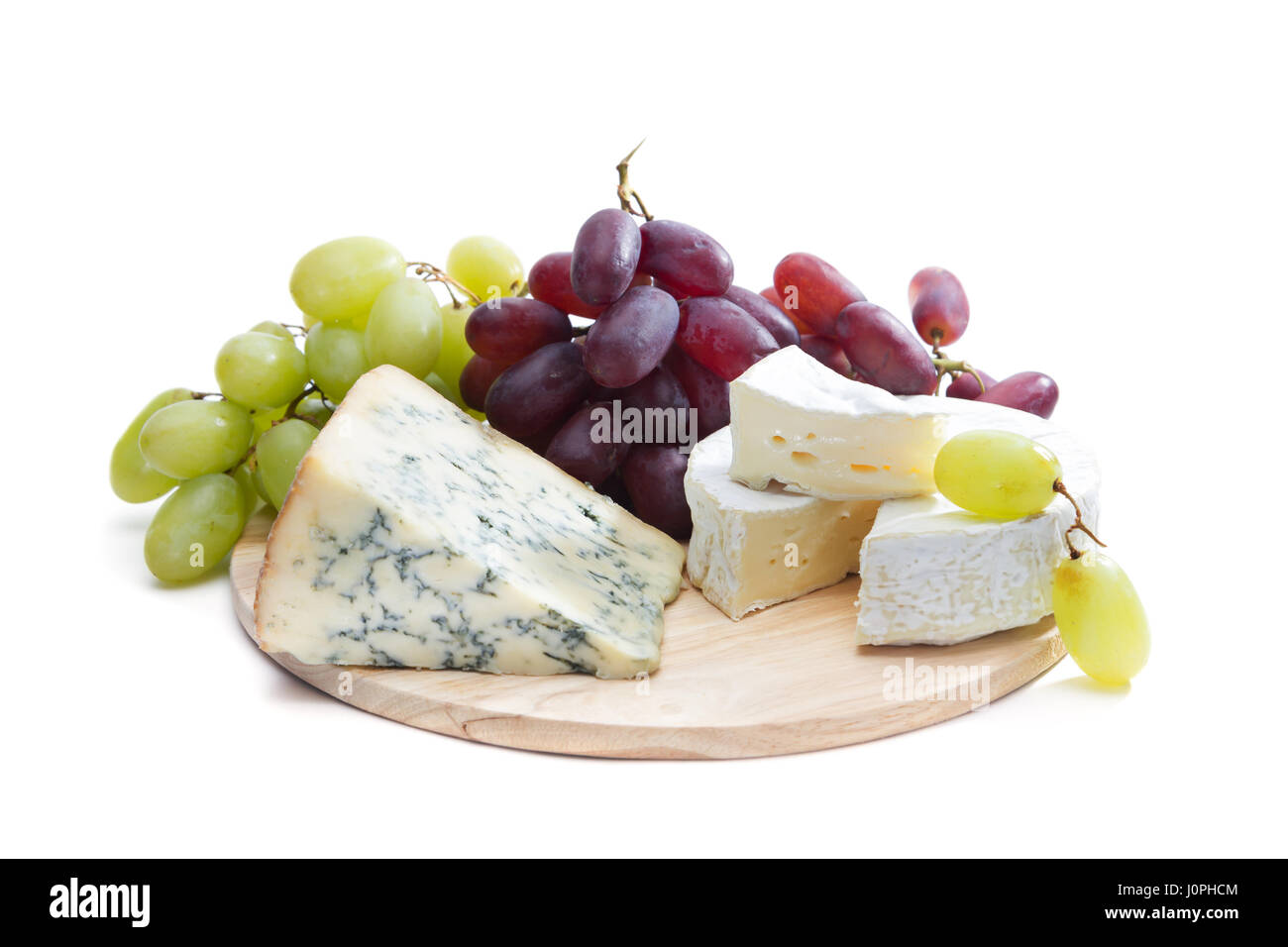 Perfect Cheese board on white Stock Photo