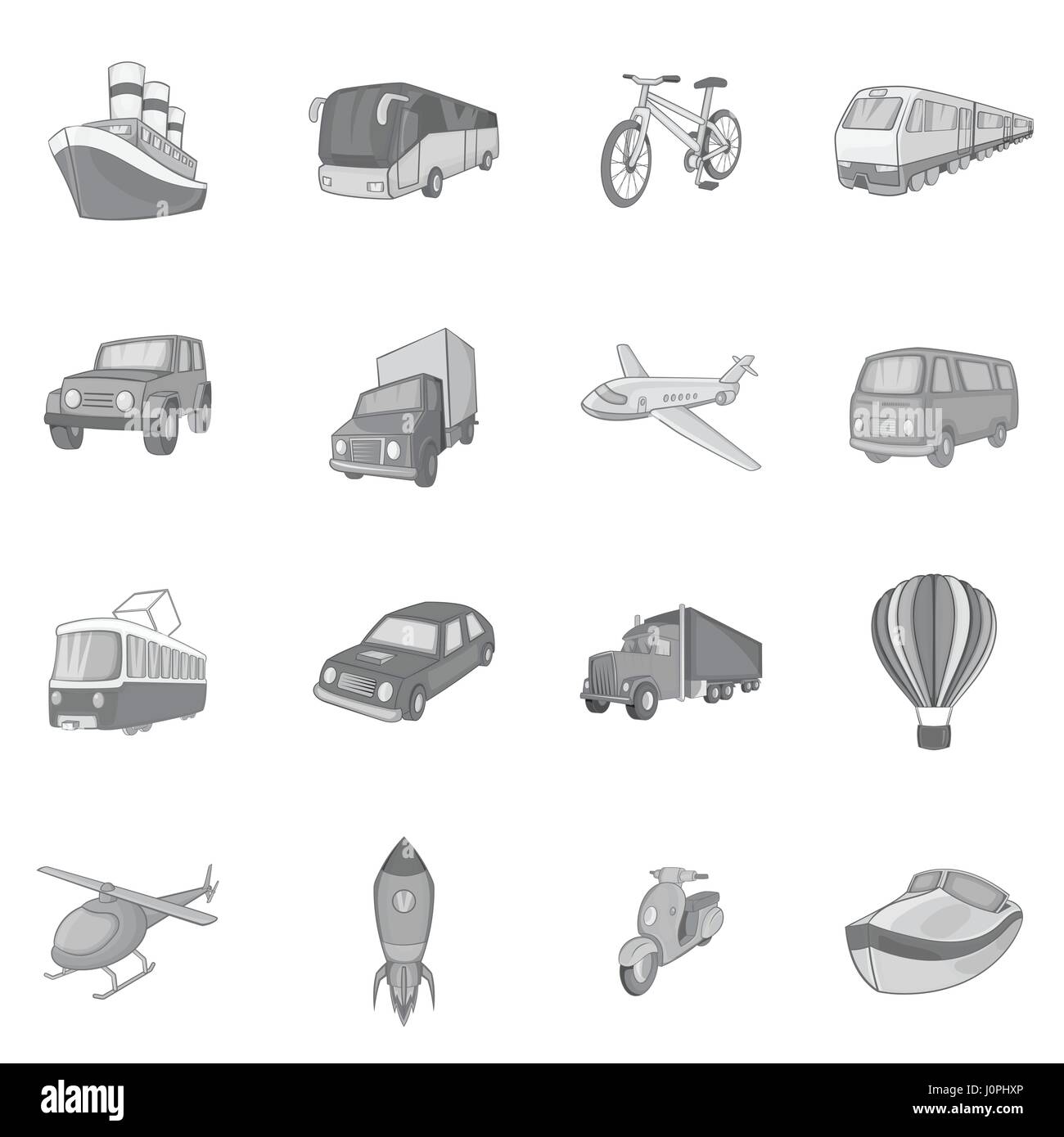 Transport icons set, black monochrome style Stock Vector Image & Art ...