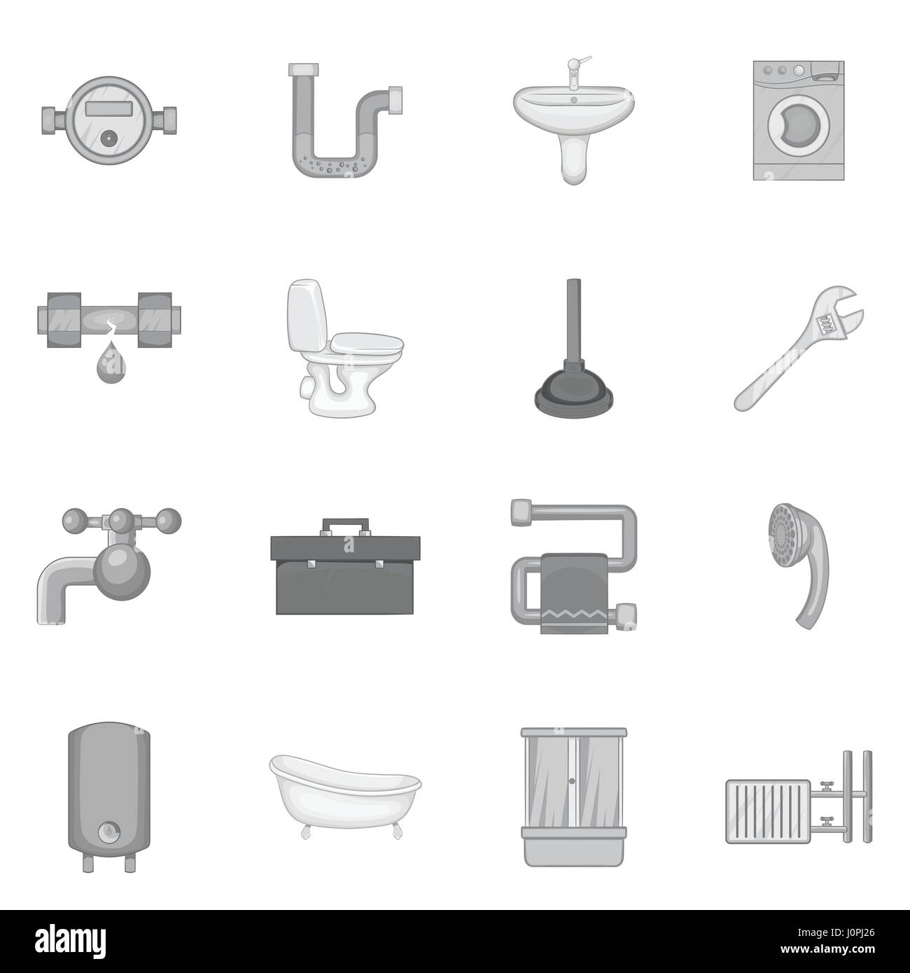 Bathroom icons set, black monochrome style Stock Vector Image & Art - Alamy