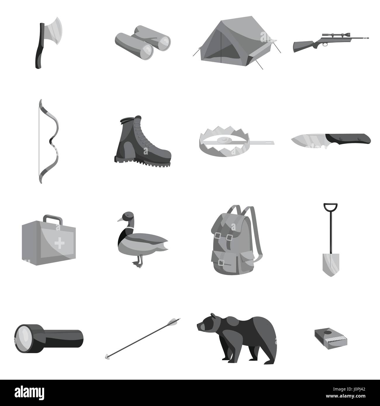 Hunting icons set, black monochrome style Stock Vector Image & Art - Alamy
