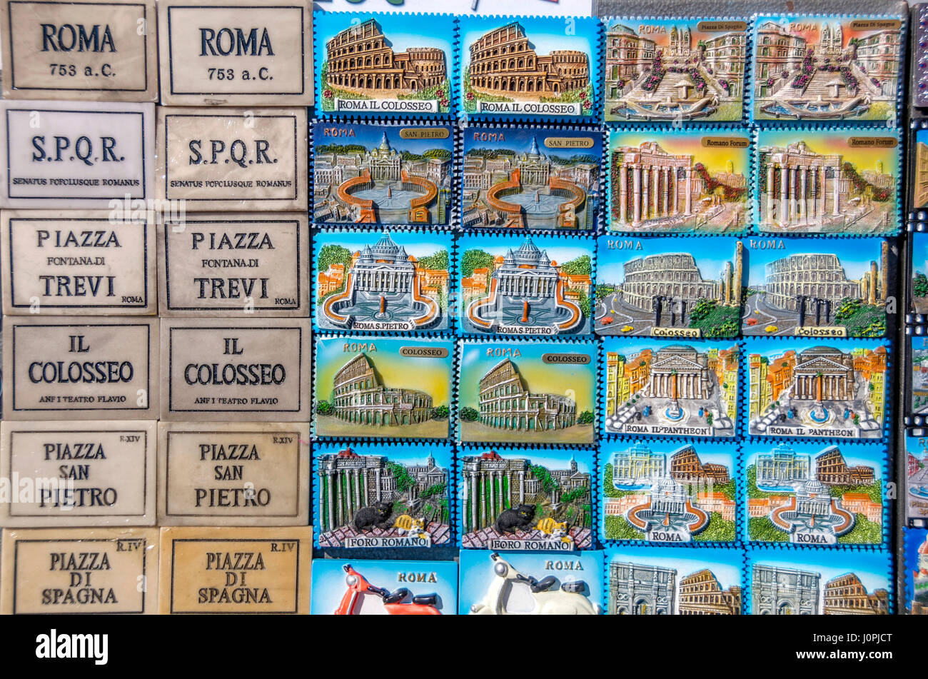 Souvenirs for sale, Rome, Lazio, Italy, Europe Stock Photo